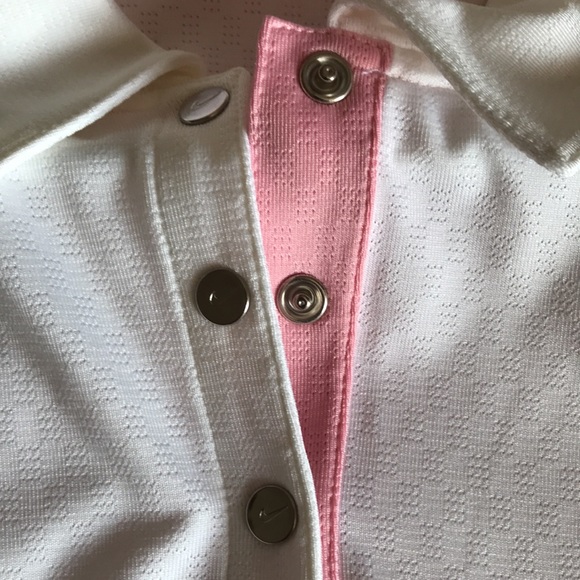 Women’s Nike golf tennis top white with pink trim - Picture 5 of 8